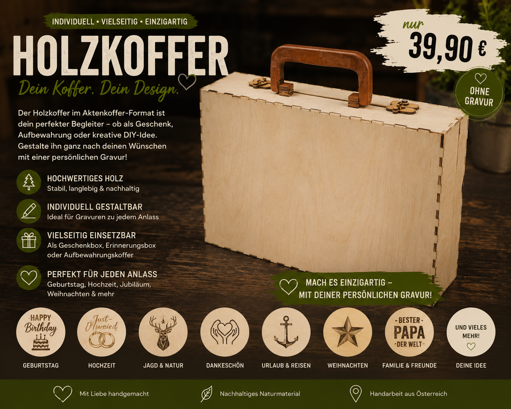 Holz Koffer ohne Gravur